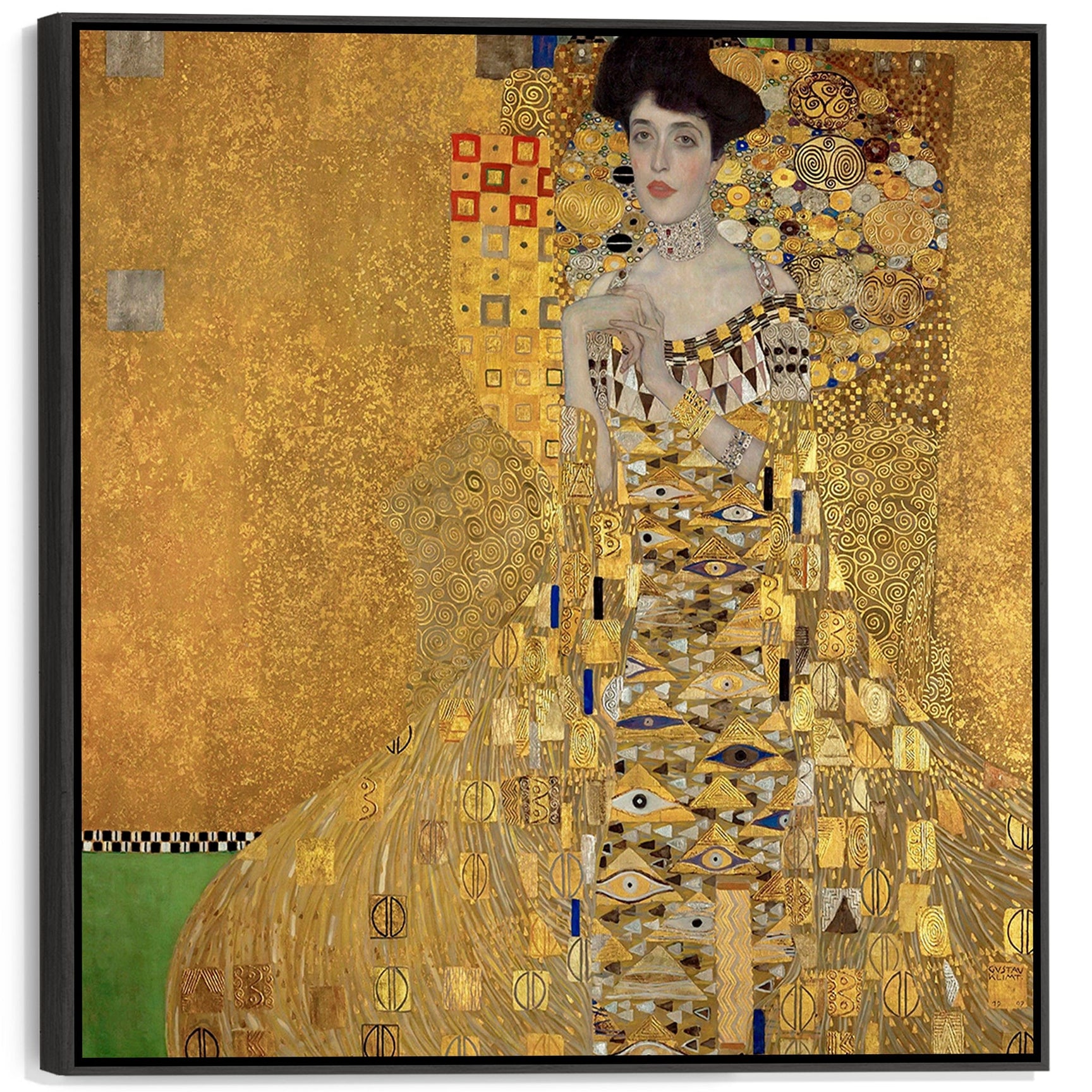 Large Gustav Klimt Framed Canvas Wall Art Print - The Lady in Gold Art