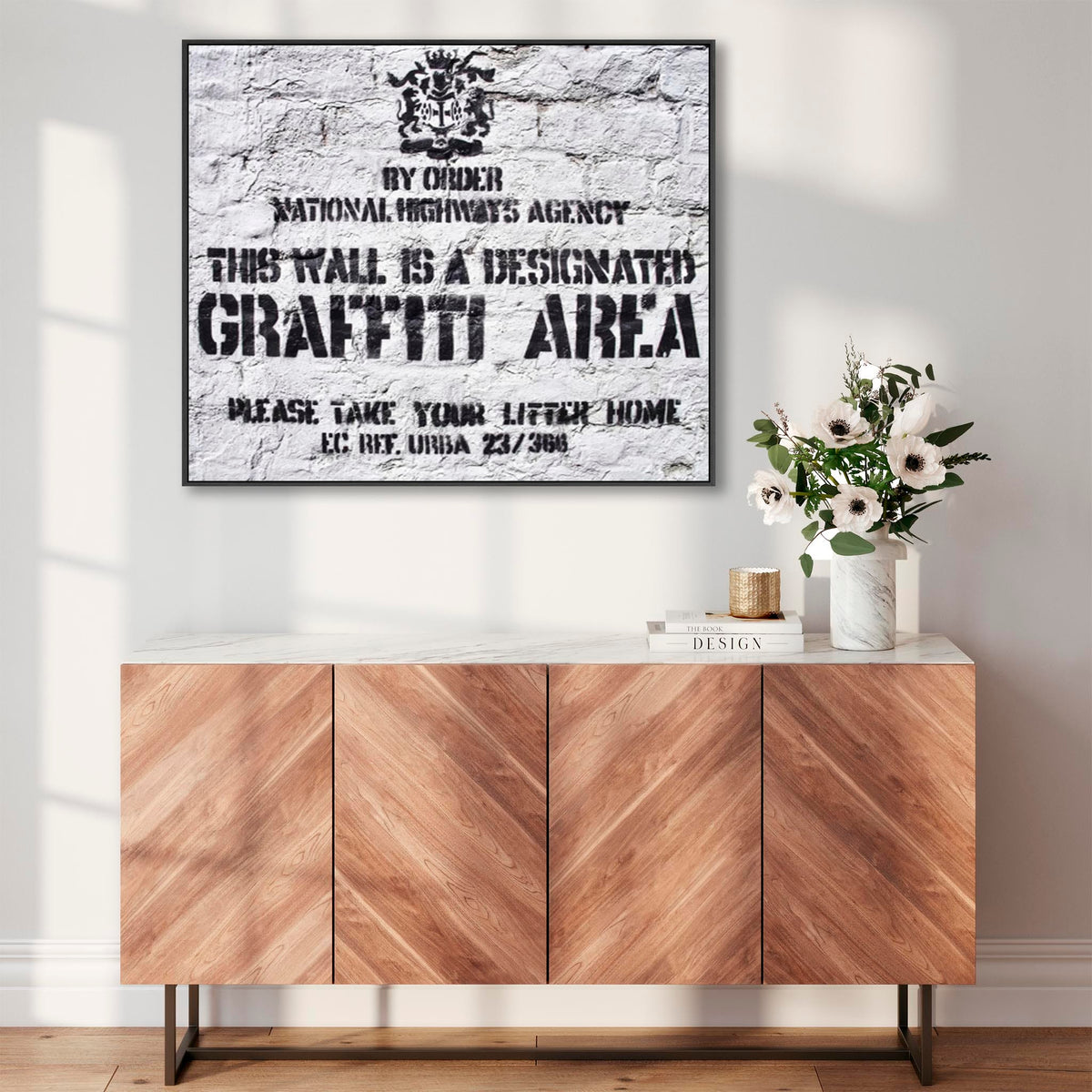 Large Banksy Framed Canvas Art Print - Graffiti Area – wallfillers.co.uk