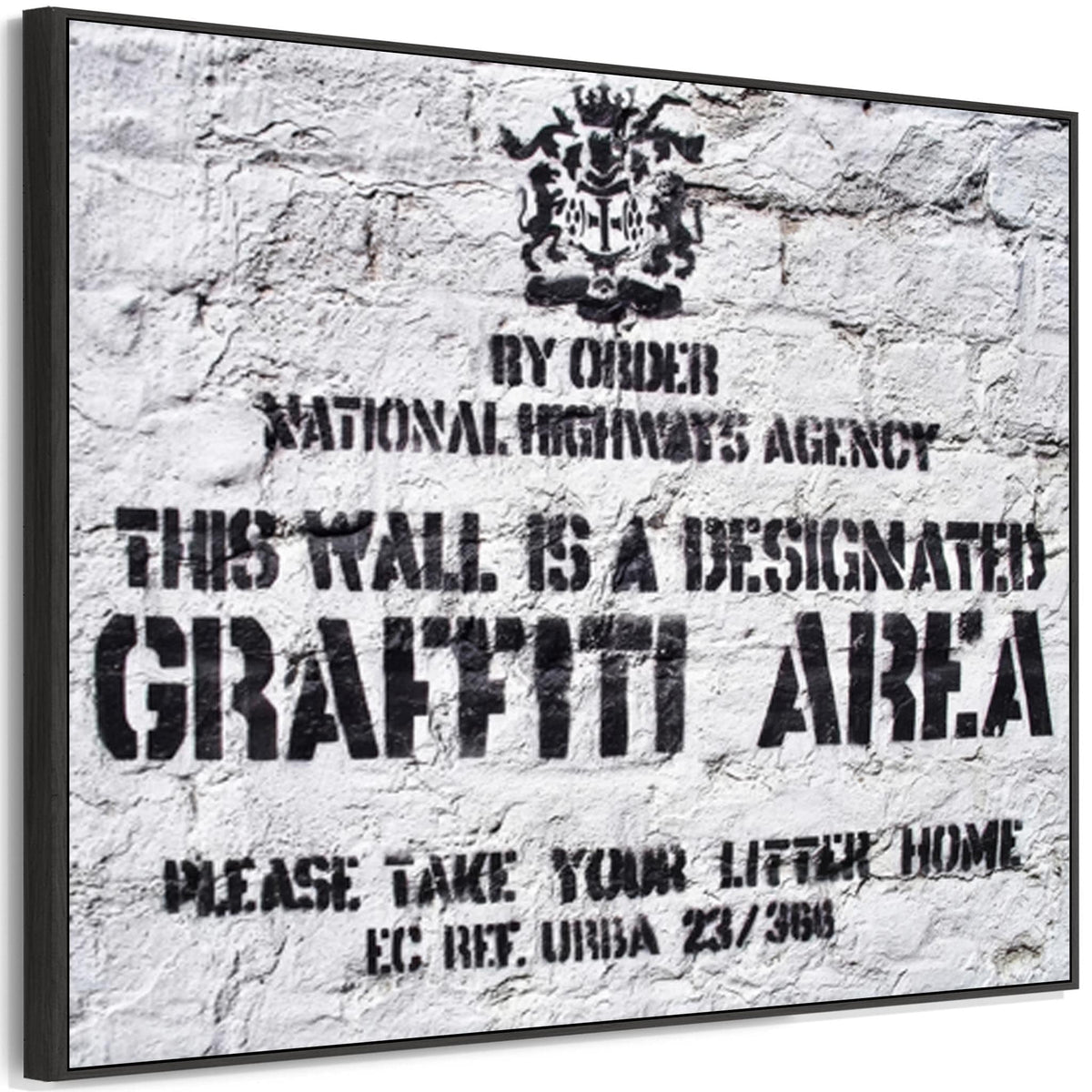 Large Banksy Framed Canvas Art Print - Graffiti Area – wallfillers.co.uk