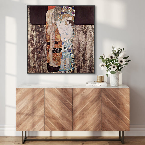 Gustav Klimt Abstract - Three Ages of a Woman - Framed Canvas Wall Art Print