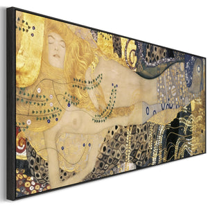 Gustav Klimt Framed Artwork Print on Canvas Water Serpents Wasserschlangen