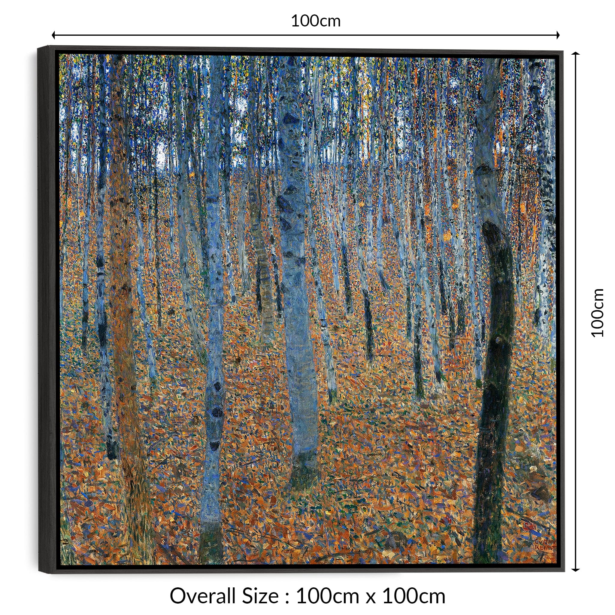 Gustav Klimt Birch Trees - Framed Canvas Wall Art - Beech Grove