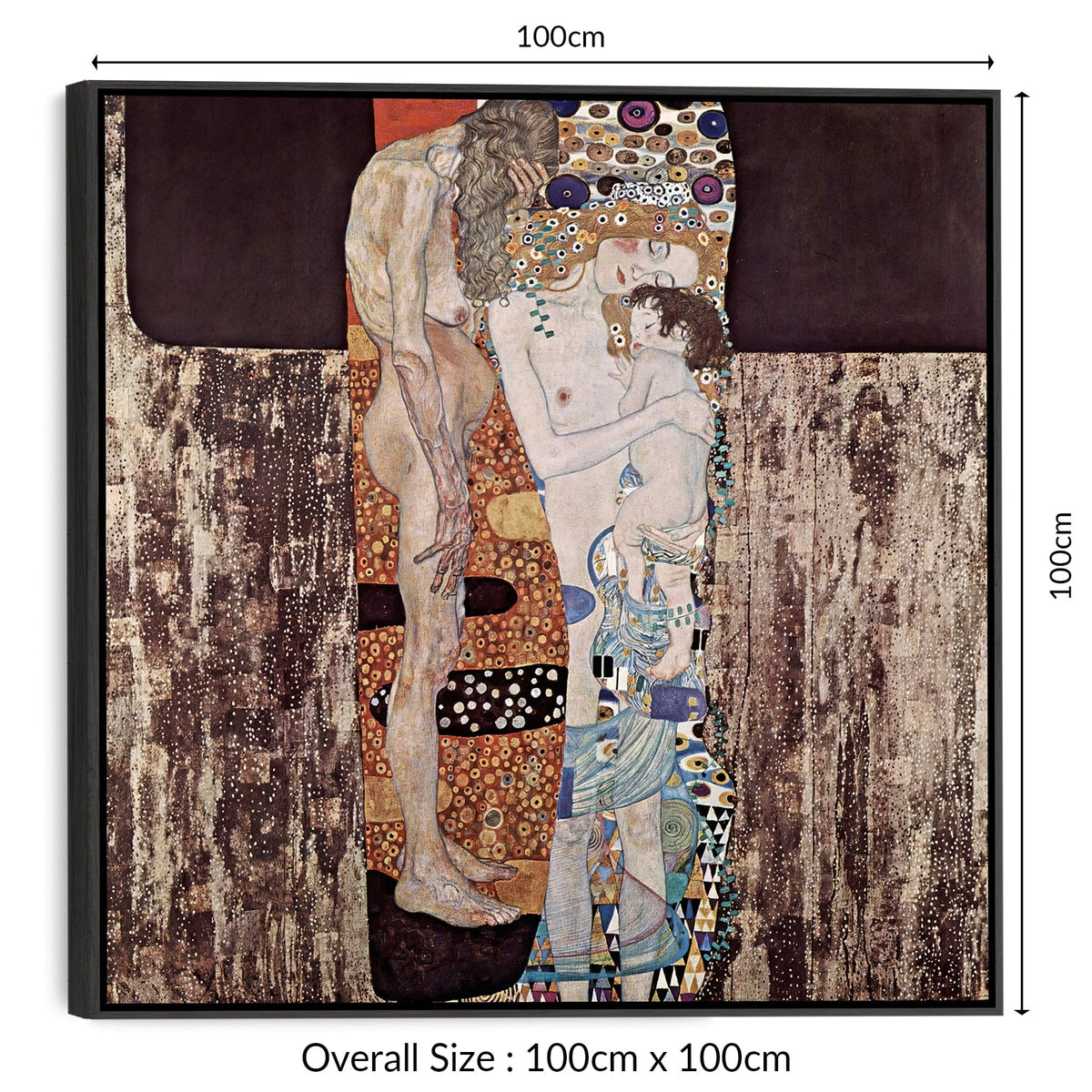 gustav-klimt-abstract-three-ages-of-a-woman-framed-canvas-wall-art
