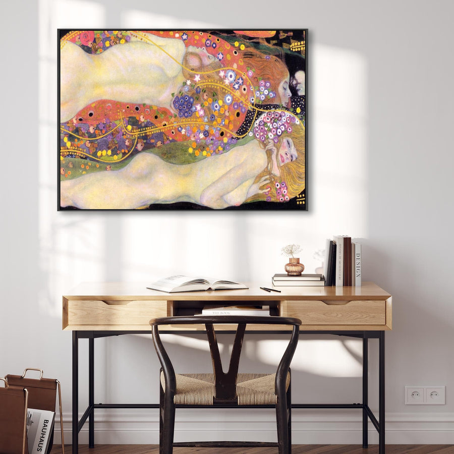 Gustav Klimt Framed Wall Art Print Canvas Water Serpents II Wasserschlangen