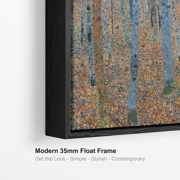 Gustav Klimt Birch Trees - Framed Canvas Wall Art - Beech Grove