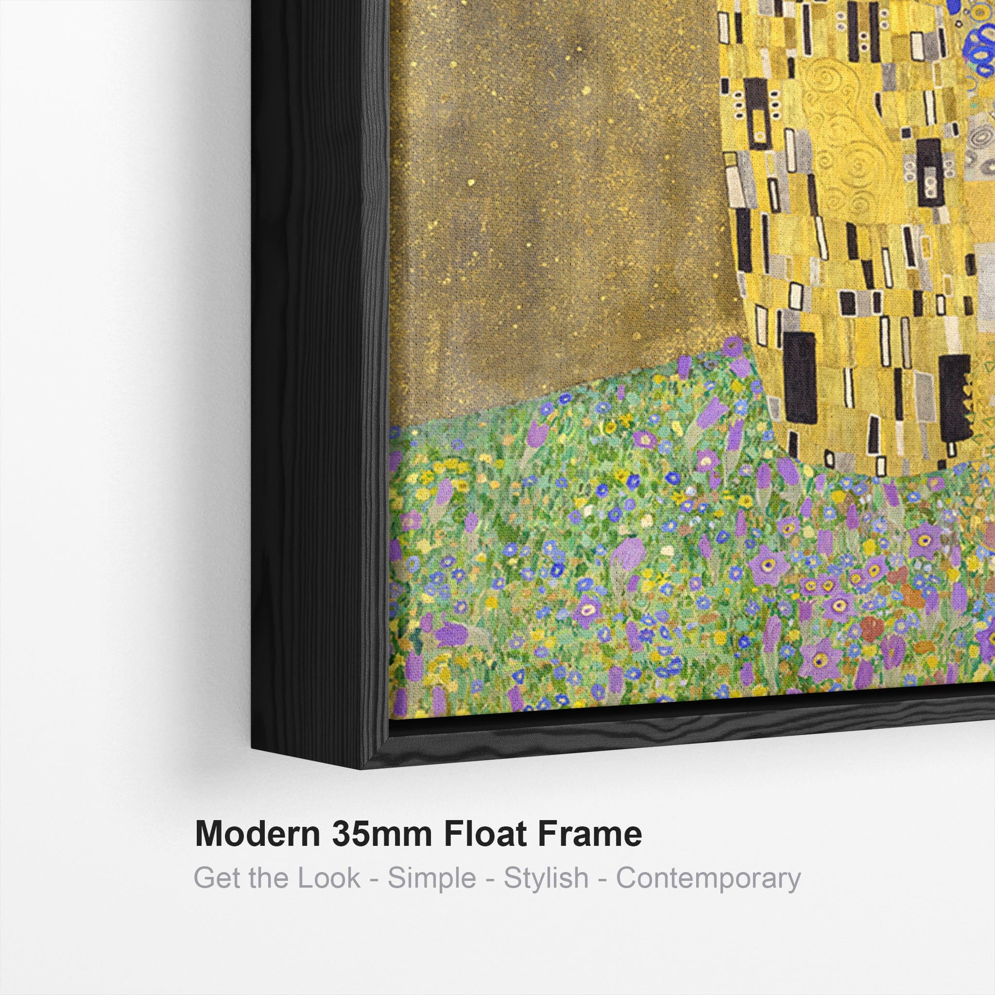 Gustav Klimt Canvas - The Kiss - Large Framed Print from Famous Painti