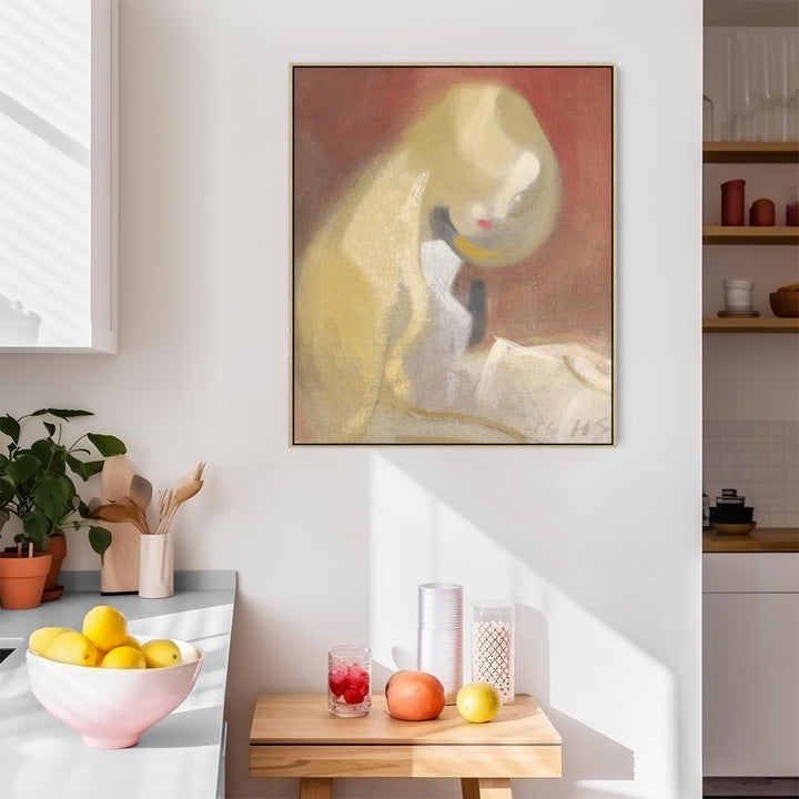 Helene Schjerfbeck Canvas Framed Wall Art Print Girl with Blonde Hair - FFPob-2578-N-L