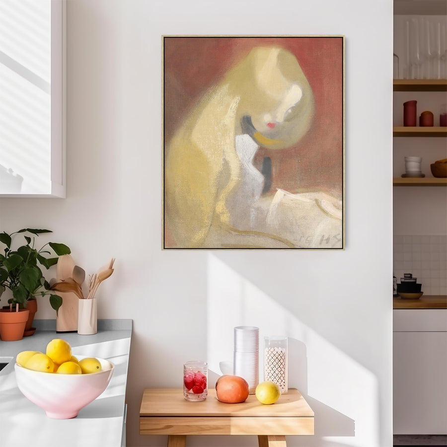 Helene Schjerfbeck Canvas Framed Wall Art Print Girl with Blonde Hair