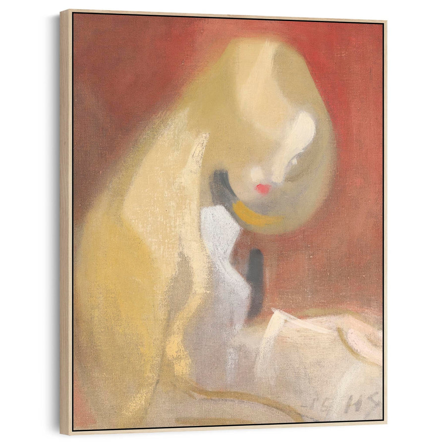 Helene Schjerfbeck Canvas Framed Wall Art Print Girl with Blonde Hair