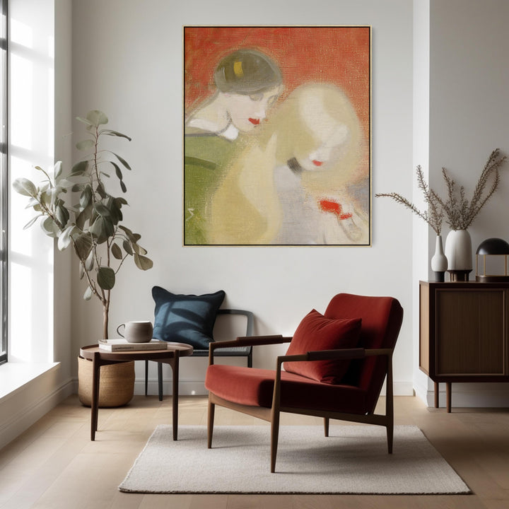 Helene Schjerfbeck Wall Art Canvas Print Framed The Family Heirloom - FFPob-2580-N-L