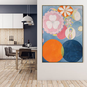 Hilma AF Klint Blue Abstract Wall Art Framed Canvas Print of No2 Childhood Painting