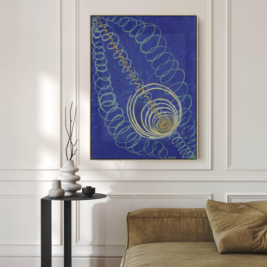 Hilma AF Klint Blue Yellow Abstract Wall Art Framed Canvas Print of No16 Primordial Chaos Painting