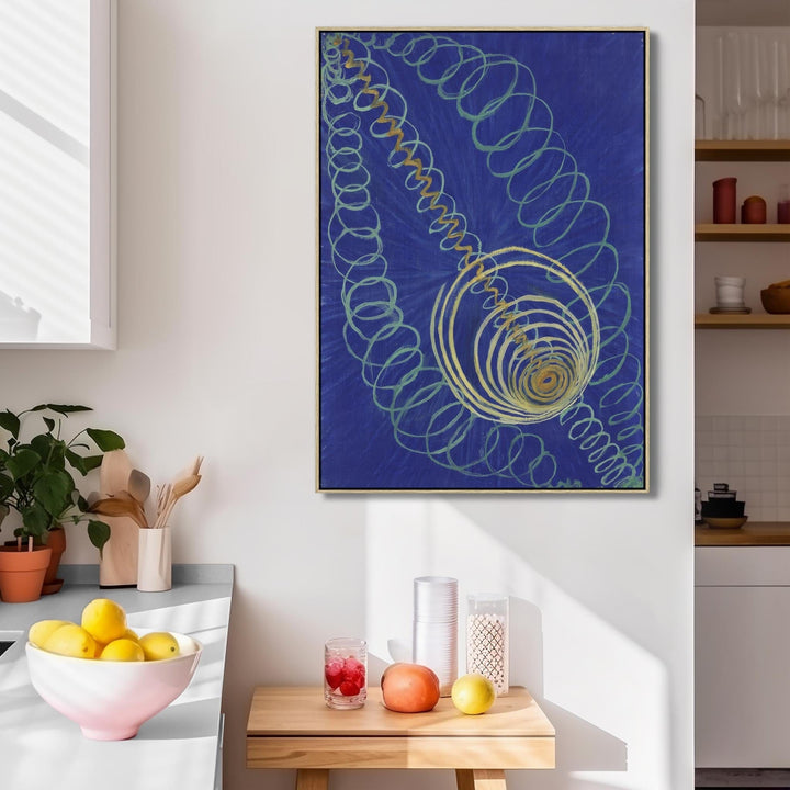 Hilma AF Klint Blue Yellow Abstract Wall Art Framed Canvas Print of No16 Primordial Chaos Painting - FFp-2191-N-S