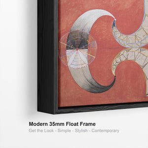 Large Hilma Klint Red Abstract Wall Art Framed Canvas Print of Famous The Swan Painting - XL 100cm x 100cm