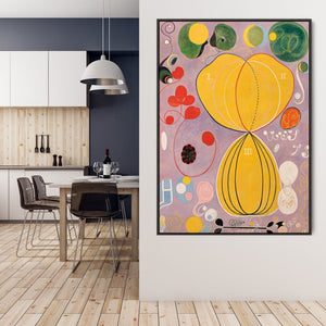 Hilma AF Klint Colourful Wall Art Framed Canvas Print of Abstract No7 Adulthood Painting