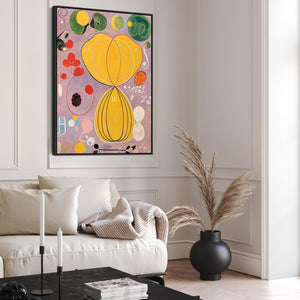 Hilma AF Klint Colourful Wall Art Framed Canvas Print of Abstract No7 Adulthood Painting