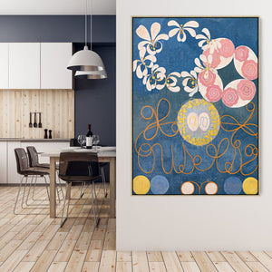 Hilma AF Klint Abstract Wall Art Framed Canvas Print of Colourful No1 Childhood Painting