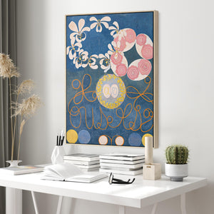 Hilma AF Klint Abstract Wall Art Framed Canvas Print of Colourful No1 Childhood Painting