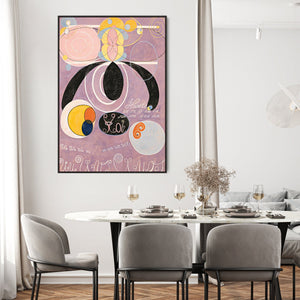 Hilma AF Klint Abstract Wall Art Framed Canvas Print of No6 Lilac Painting