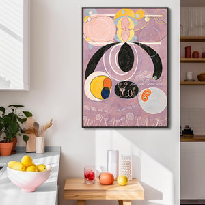 Hilma AF Klint Abstract Wall Art Framed Canvas Print of No6 Lilac Painting