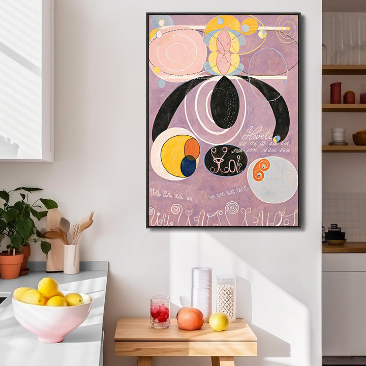Hilma AF Klint Abstract Wall Art Framed Canvas Print of No6 Lilac Painting - FFp-2192-B-S