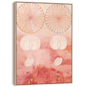Hilma AF Klint Pink Abstract Wall Art Framed Canvas Print of No9 Old Age Painting