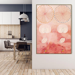Hilma AF Klint Pink Abstract Wall Art Framed Canvas Print of No9 Old Age Painting