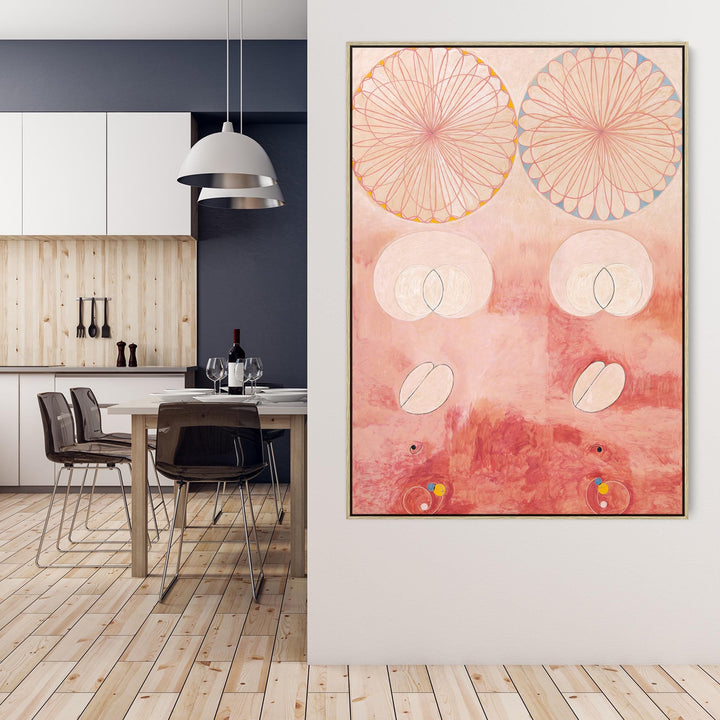 Hilma AF Klint Pink Abstract Wall Art Framed Canvas Print of No9 Old Age Painting - FFp-2189-N-S