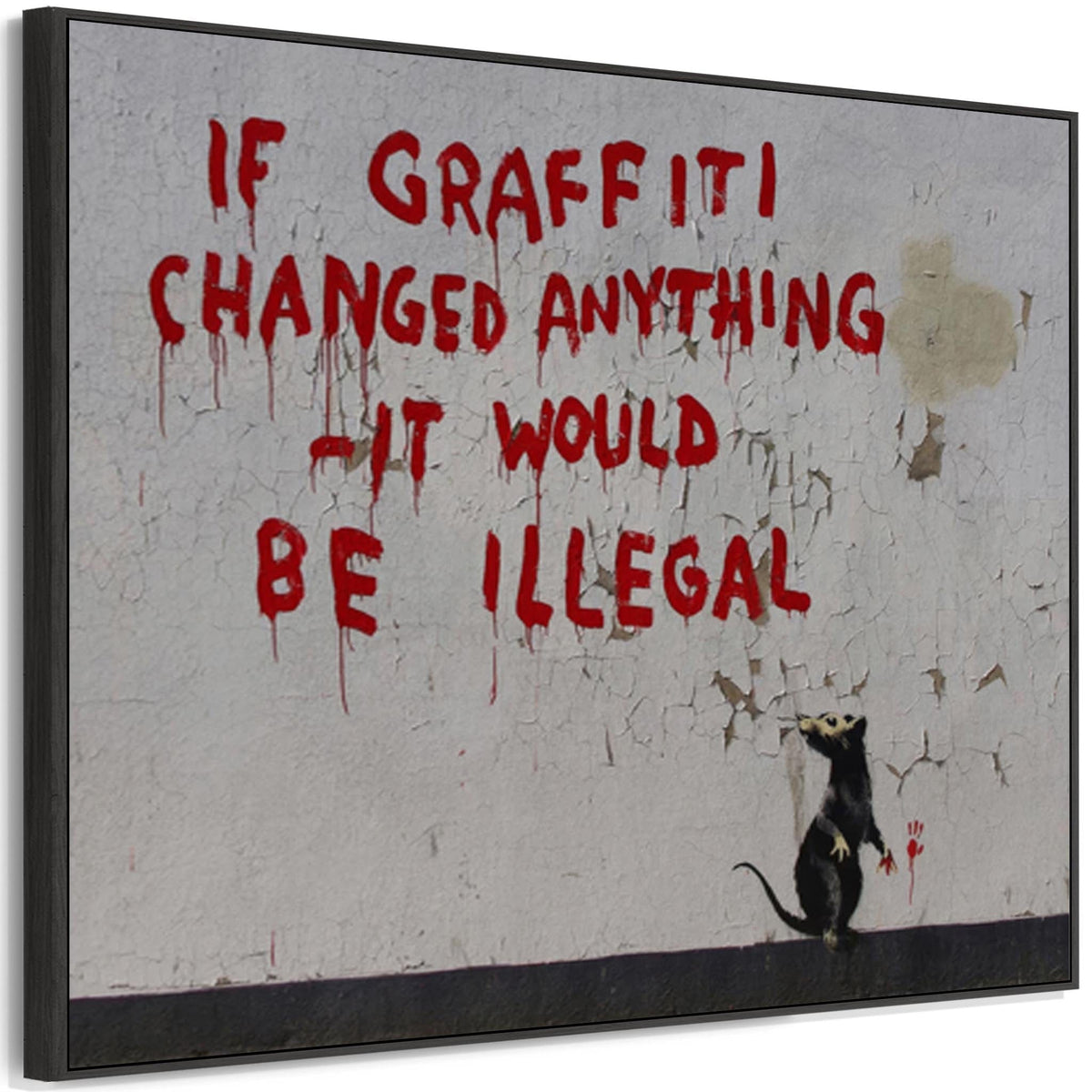 Large Banksy Framed Canvas Art Print - If Graffiti Changed Anything It ...