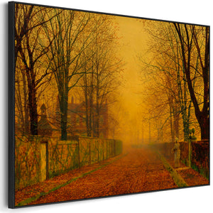 John Atkinson Grimshaw Artwork Canvas Print Framed Evening Glow in Orange