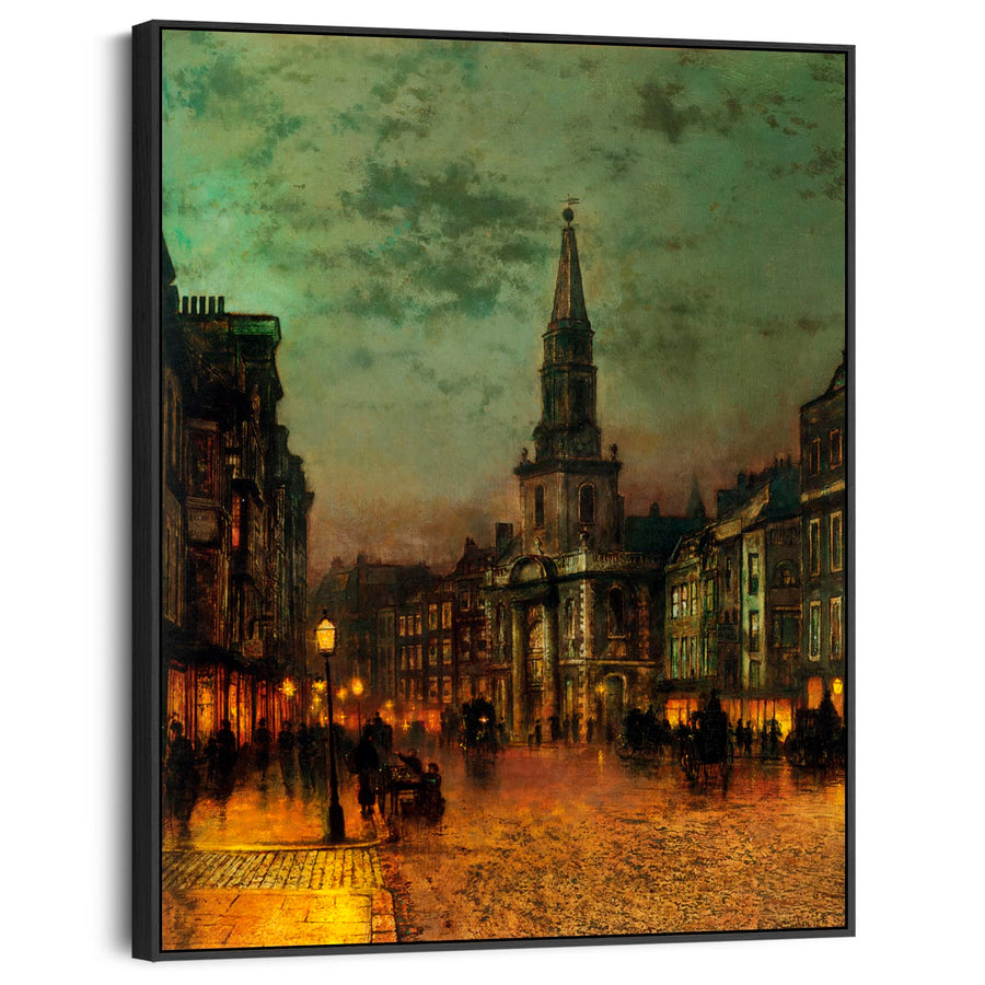 John Atkinson Grimshaw Framed Artwork Print on Canvas Blackman Street in London