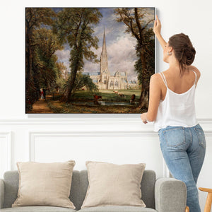 John Constable - Framed Wall Art Print Canvas Picture - Salisbury Cathedral