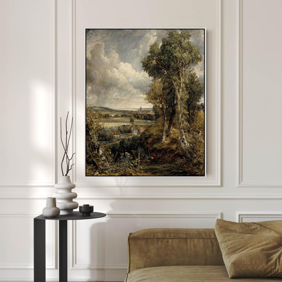 John Constable - Framed Wall Art Print Canvas Picture - The Vale of Dedham