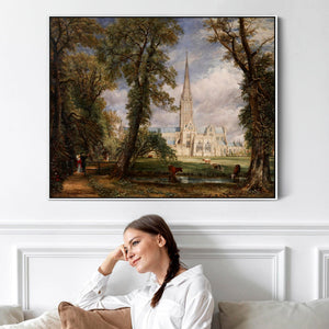 John Constable - Framed Wall Art Print Canvas Picture - Salisbury Cathedral