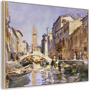 Large Venice Wall Art Framed Canvas Print By John Singer Sargent of Venetian Canal Painting