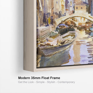 Large Venice Wall Art Framed Canvas Print By John Singer Sargent of Venetian Canal Painting