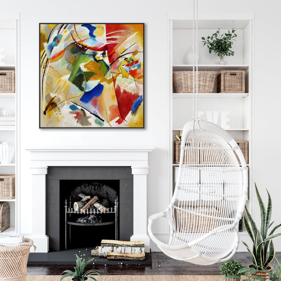 Large Framed Colourful Wall Art for Living Room - Kandinsky Abstract Canvas Print