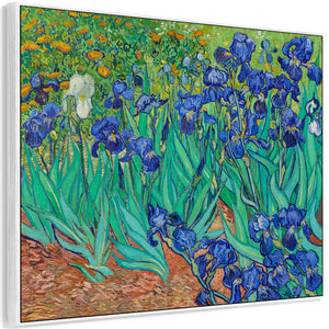 Large Vincent Van Gogh Wall Art Framed Canvas Print of Irises Floral Painting