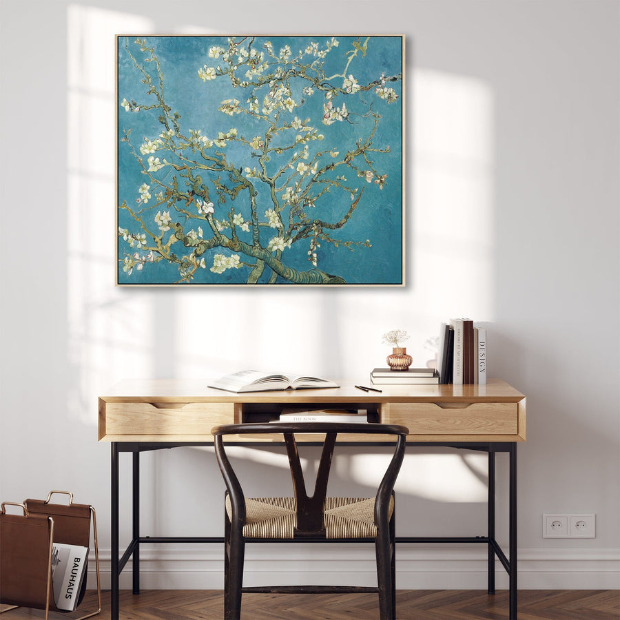 Large Vincent Van Gogh Wall Art Framed Canvas Print of Almond Blossom Floral Painting