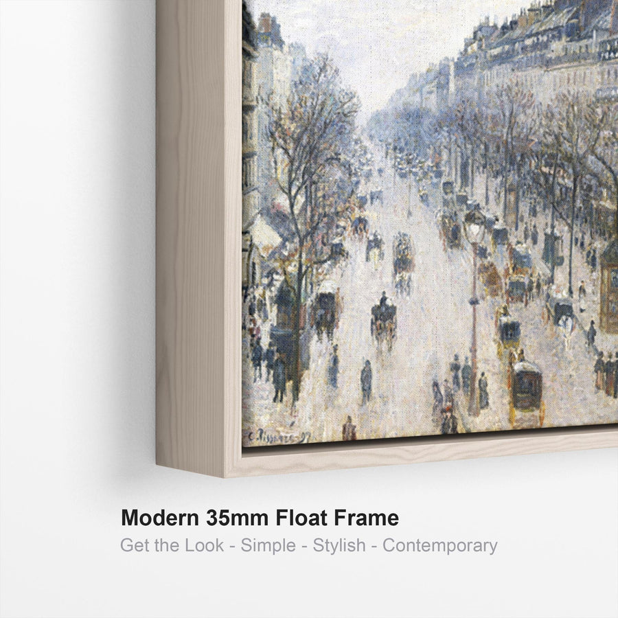 Large Camille Pissarro Wall Art Framed Canvas Print of Boulevard Montmartre Paris Painting