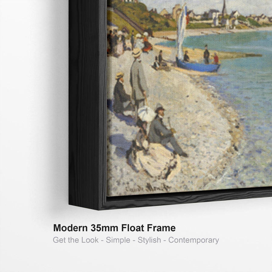 Large Claude Monet Framed Landscape Wall Art Print of Boats Regatta at Sainte-Adresse Painting