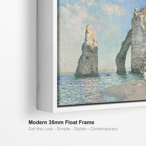 Large Claude Monet Framed Canvas Print of The Cliffs at Etretat Painting