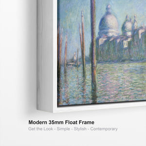 Large Claude Monet Framed Canvas Print of Le Grand Canal Venice Landscape Painting