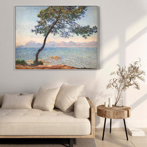 Large Claude Monet Framed Canvas Print of Antibes Landscape Painting