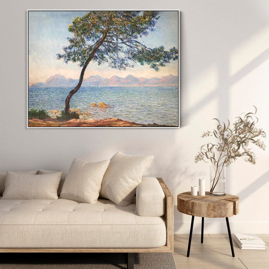 Large Claude Monet Framed Canvas Print of Antibes Landscape Painting