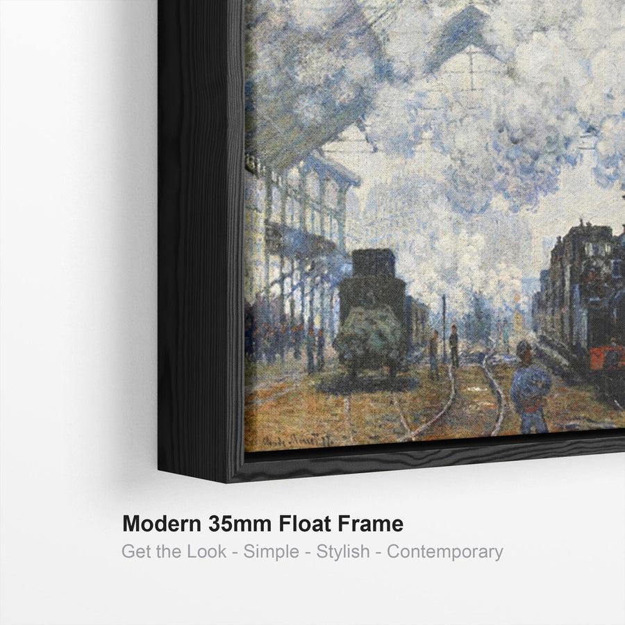 Framed Large Claude Monet Print on Canvas Arrival of the Normandy Train Landscape Painting