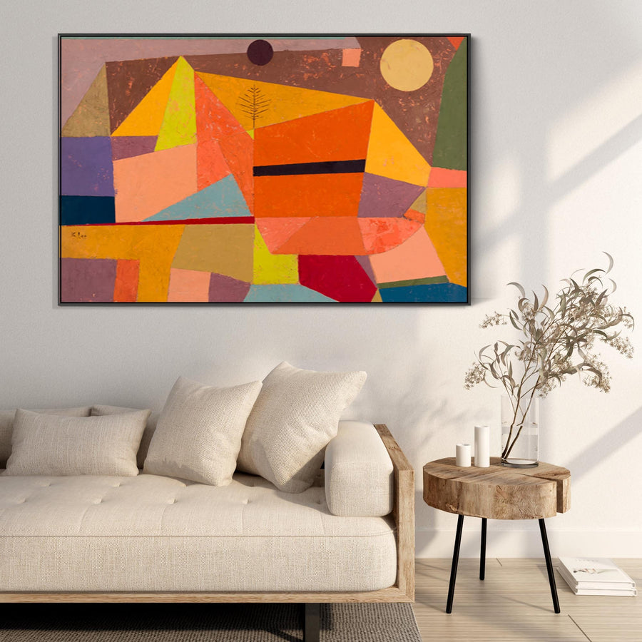 Large Colourful Abstract Wall Art Framed Canvas Print Paul Klee Joyful Mountain Landscape Painting