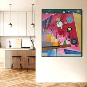 Large Colourful Wassily Kandinsky Abstract Wall Art Framed Canvas Print Heavy Red Painting