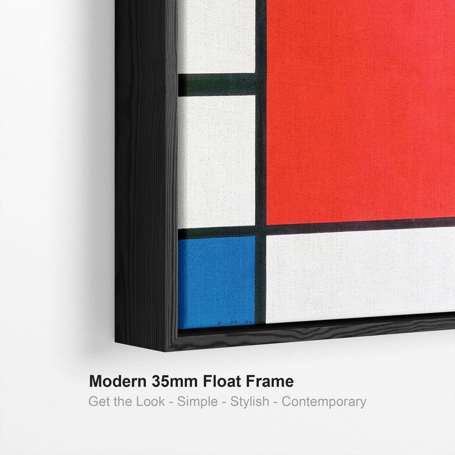 Modrian Framed Large Piet Mondrian Framed Abstract Canvas - Colourful Modern Artwork
