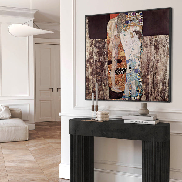 Gustav Klimt Abstract - Three Ages of a Woman - Framed Canvas Wall Art Print
